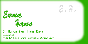 emma hans business card